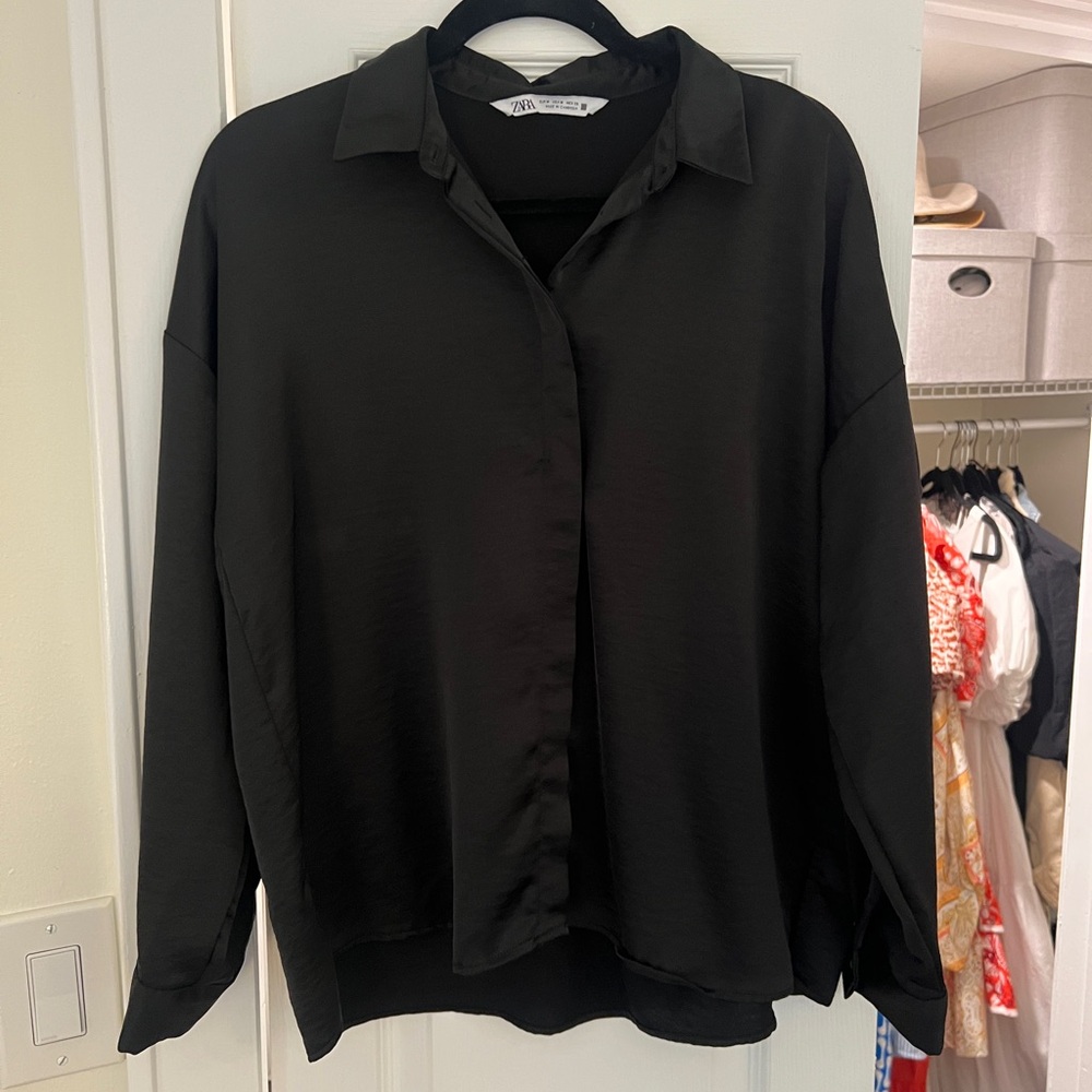 Zara Black Button Down Shirt